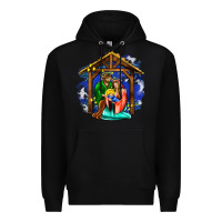 Black jesus and mary with god Premium Hoodie - AdoDesignShop
