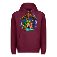 Burgundy jesus and mary with god Premium Hoodie - AdoDesignShop