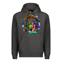 Charcoal Heather jesus and mary with god Premium Hoodie - AdoDesignShop