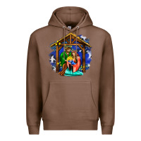Chestnut jesus and mary with god Premium Hoodie - AdoDesignShop