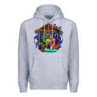 Heather Grey jesus and mary with god Premium Hoodie - AdoDesignShop