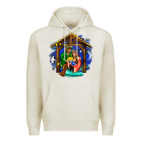Oatmeal Heather jesus and mary with god Premium Hoodie - AdoDesignShop
