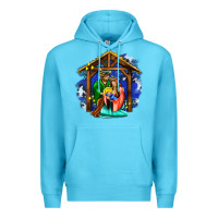 Ocean Blue jesus and mary with god Premium Hoodie - AdoDesignShop