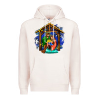 Pale Pink jesus and mary with god Premium Hoodie - AdoDesignShop
