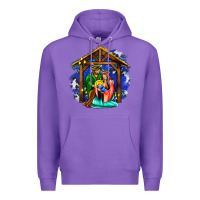 Purple jesus and mary with god Premium Hoodie - AdoDesignShop