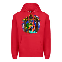 Red jesus and mary with god Premium Hoodie - AdoDesignShop