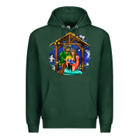 Sports Green jesus and mary with god Premium Hoodie - AdoDesignShop