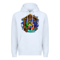 White jesus and mary with god Premium Hoodie - AdoDesignShop
