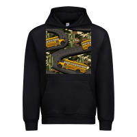 Black cactus camouflage school bus seamless pattern Urban Hoodie - BundleAndBundleShop
