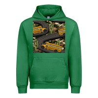 Emerald cactus camouflage school bus seamless pattern Urban Hoodie - BundleAndBundleShop