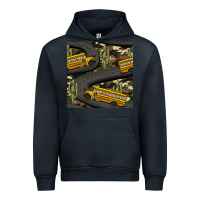 Navy cactus camouflage school bus seamless pattern Urban Hoodie - BundleAndBundleShop