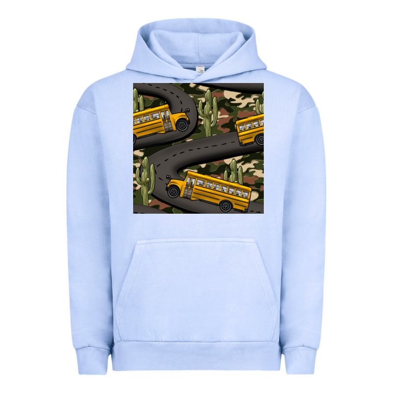 Cactus Camouflage School Bus Seamless Pattern Urban Hoodie by BundleAndBundleShop | Teevron