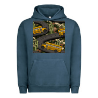 Pigment Midnight Navy cactus camouflage school bus seamless pattern Urban Hoodie - BundleAndBundleShop
