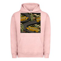 Pigment Salmon cactus camouflage school bus seamless pattern Urban Hoodie - BundleAndBundleShop