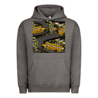 Pigment Tornado cactus camouflage school bus seamless pattern Urban Hoodie - BundleAndBundleShop