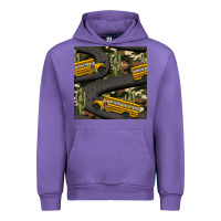 Tulip cactus camouflage school bus seamless pattern Urban Hoodie - BundleAndBundleShop