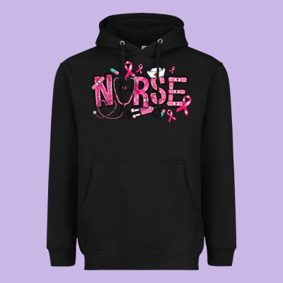 Heavyweight Hoodie breast cancer nurse