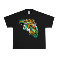 Black Florida Map Sunflower Cactus Serape Urban Heavy Tee - RanaPortraitStore