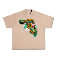 Burro Florida Map Sunflower Cactus Serape Urban Heavy Tee - RanaPortraitStore