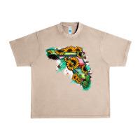 French Oak Florida Map Sunflower Cactus Serape Urban Heavy Tee - RanaPortraitStore