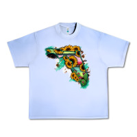 Grape Ice Florida Map Sunflower Cactus Serape Urban Heavy Tee - RanaPortraitStore