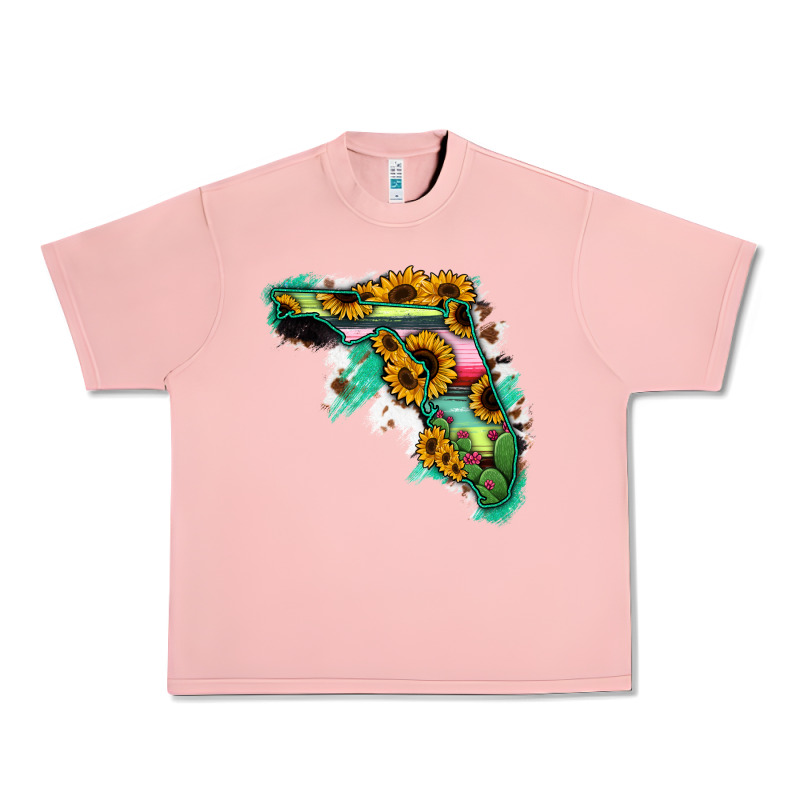 Florida Map Sunflower Cactus Serape Urban Heavy Tee by RanaPortraitStore | Teevron