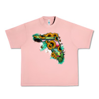 Salmon Florida Map Sunflower Cactus Serape Urban Heavy Tee - RanaPortraitStore