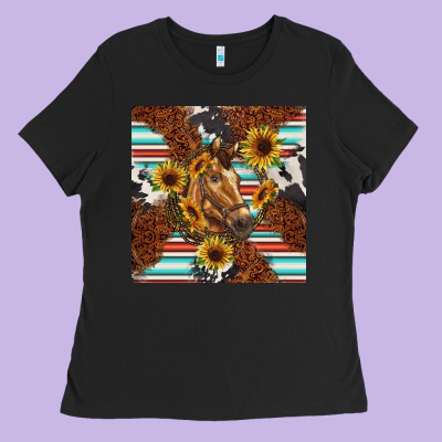 Western Horse Ladies Tee Designed By Barkaloodesign