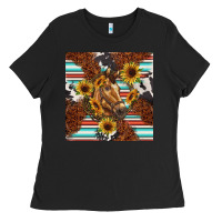 Black western horse Ladies Tee - BarkalooDesign