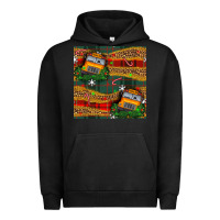 Pigment Black christmas school bus seamless pattern Urban Hoodie - BundleAndBundleShop