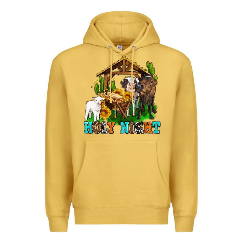 Holy Nıght Cows And Sunflowers Premium Hoodie by AdoDesignShop | Teevron