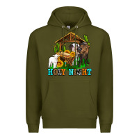 Army Green holy nıght cows and sunflowers Premium Hoodie - AdoDesignShop
