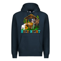 Navy holy nıght cows and sunflowers Premium Hoodie - AdoDesignShop