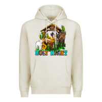 Oatmeal Heather holy nıght cows and sunflowers Premium Hoodie - AdoDesignShop