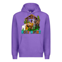 Purple holy nıght cows and sunflowers Premium Hoodie - AdoDesignShop