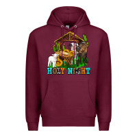 Burgundy holy nıght cows and sunflowers Premium Hoodie - AdoDesignShop