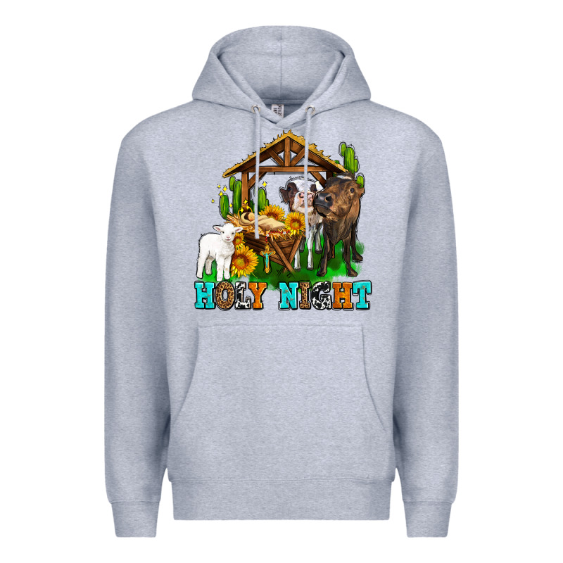 Holy Nıght Cows And Sunflowers Premium Hoodie by AdoDesignShop | Teevron