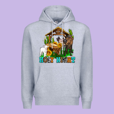 Holy Nıght Cows And Sunflowers Premium Hoodie Designed By Adodesignshop