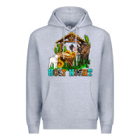 Heather Grey holy nıght cows and sunflowers Premium Hoodie - AdoDesignShop