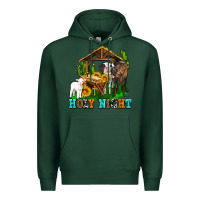 Sports Green holy nıght cows and sunflowers Premium Hoodie - AdoDesignShop