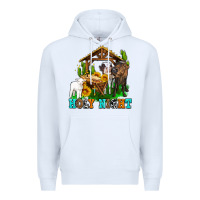 White holy nıght cows and sunflowers Premium Hoodie - AdoDesignShop
