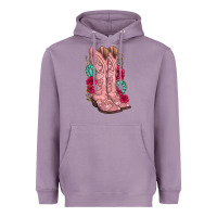 Lavender floral cowgirl boots Heavyweight Hoodie - texasbilliewilder