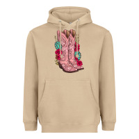 Mushroom floral cowgirl boots Heavyweight Hoodie - texasbilliewilder