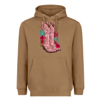 Toasted Coconut floral cowgirl boots Heavyweight Hoodie - texasbilliewilder