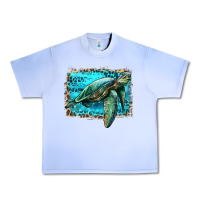 Grape Ice sea turtle with background Urban Heavy Tee - Artiststas