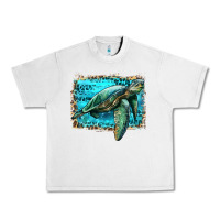 Lunar Rock sea turtle with background Urban Heavy Tee - Artiststas
