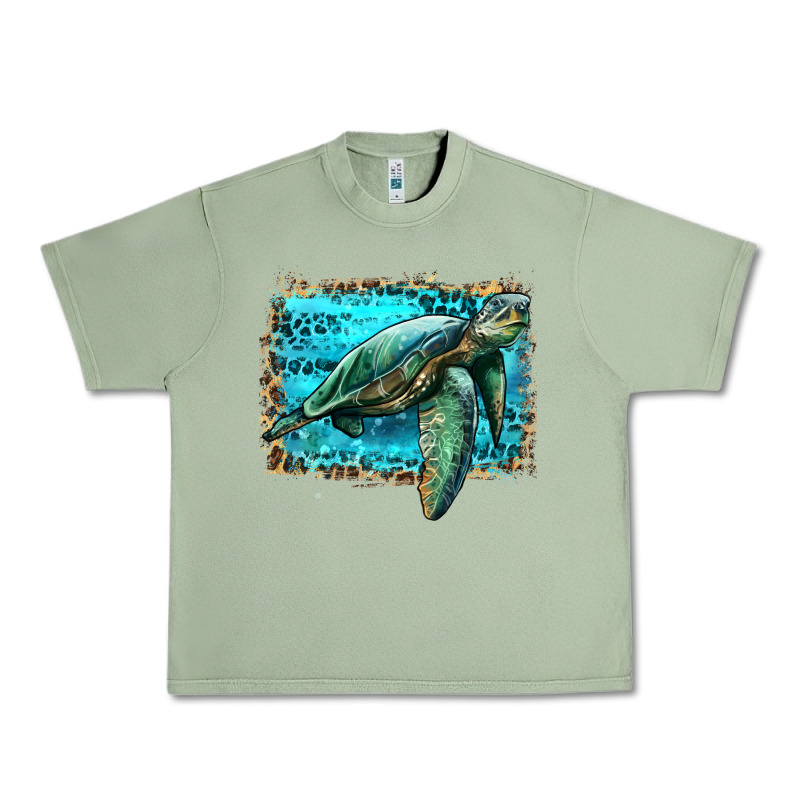Sea Turtle With Background Urban Heavy Tee by Artiststas | Teevron