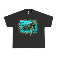 Pigment Black sea turtle with background Urban Heavy Tee - Artiststas