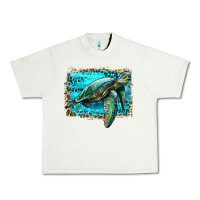 Pistachio sea turtle with background Urban Heavy Tee - Artiststas