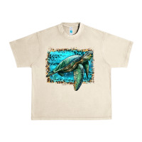 Sandshell sea turtle with background Urban Heavy Tee - Artiststas